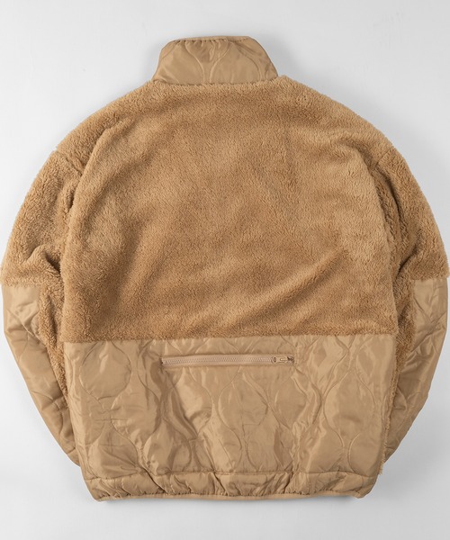 make a ray!(メイク ア レイ!)の「シェルパフリース×キルティング ジップスタンド ジャケット/ジップジャケット(ブルゾン・メンズ・ブラック/ベージュ/アイボリー・XL/M/L)」の4枚目の写真