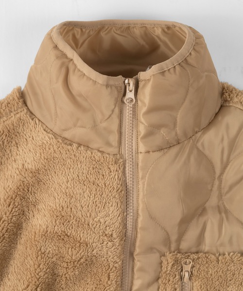 make a ray!(メイク ア レイ!)の「シェルパフリース×キルティング ジップスタンド ジャケット/ジップジャケット(ブルゾン・メンズ・ブラック/ベージュ/アイボリー・XL/M/L)」の5枚目の写真