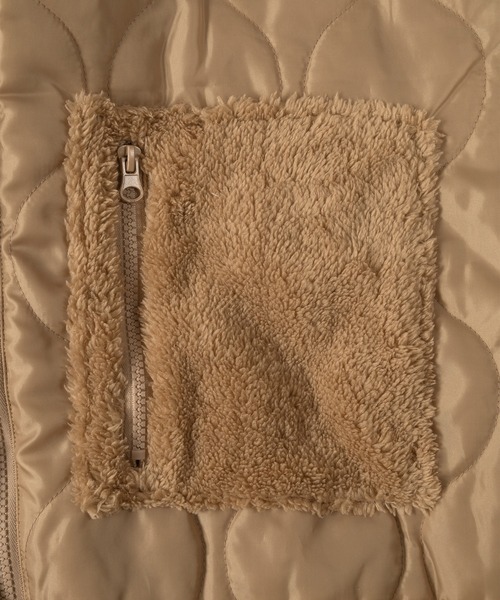 make a ray!(メイク ア レイ!)の「シェルパフリース×キルティング ジップスタンド ジャケット/ジップジャケット(ブルゾン・メンズ・ブラック/ベージュ/アイボリー・XL/M/L)」の6枚目の写真