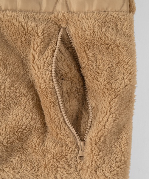 make a ray!(メイク ア レイ!)の「シェルパフリース×キルティング ジップスタンド ジャケット/ジップジャケット(ブルゾン・メンズ・ブラック/ベージュ/アイボリー・XL/M/L)」の7枚目の写真