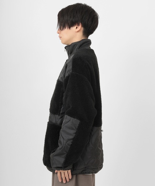 make a ray!(メイク ア レイ!)の「シェルパフリース×キルティング ジップスタンド ジャケット/ジップジャケット(ブルゾン・メンズ・ブラック/ベージュ/アイボリー・XL/M/L)」の21枚目の写真