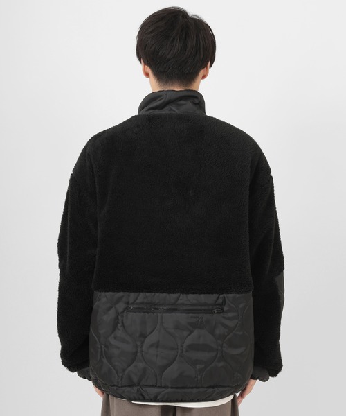 make a ray!(メイク ア レイ!)の「シェルパフリース×キルティング ジップスタンド ジャケット/ジップジャケット(ブルゾン・メンズ・ブラック/ベージュ/アイボリー・XL/M/L)」の20枚目の写真