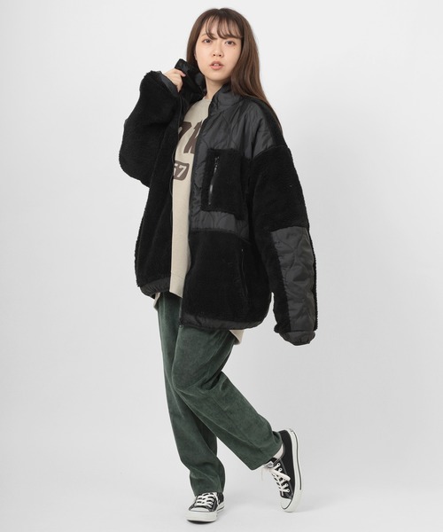 make a ray!(メイク ア レイ!)の「シェルパフリース×キルティング ジップスタンド ジャケット/ジップジャケット(ブルゾン・メンズ・ブラック/ベージュ/アイボリー・XL/M/L)」の16枚目の写真