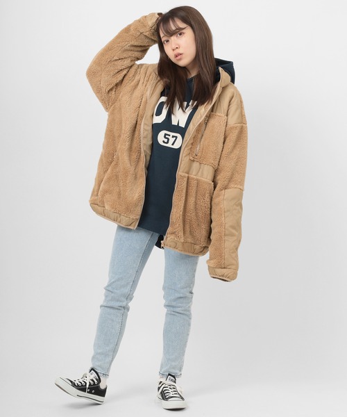 make a ray!(メイク ア レイ!)の「シェルパフリース×キルティング ジップスタンド ジャケット/ジップジャケット(ブルゾン・メンズ・ブラック/ベージュ/アイボリー・XL/M/L)」の18枚目の写真