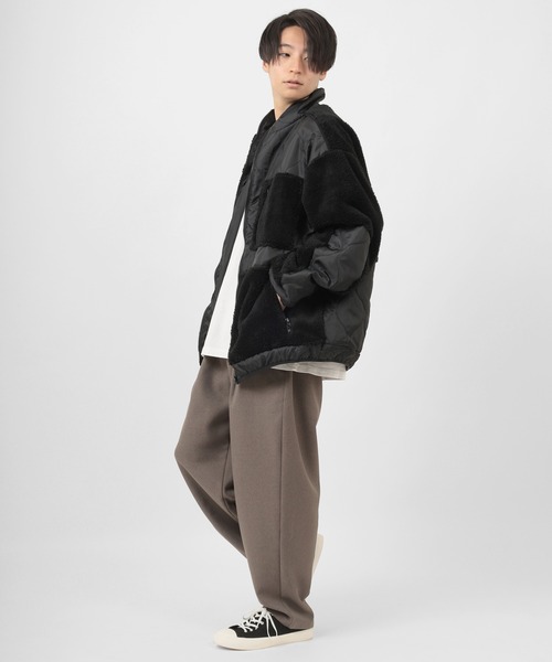 make a ray!(メイク ア レイ!)の「シェルパフリース×キルティング ジップスタンド ジャケット/ジップジャケット(ブルゾン・メンズ・ブラック/ベージュ/アイボリー・XL/M/L)」の14枚目の写真