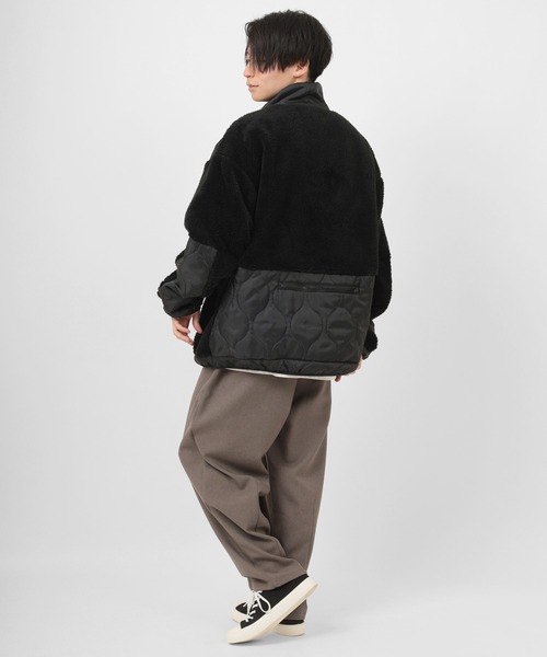 make a ray!(メイク ア レイ!)の「シェルパフリース×キルティング ジップスタンド ジャケット/ジップジャケット(ブルゾン・メンズ・ブラック/ベージュ/アイボリー・XL/M/L)」の15枚目の写真