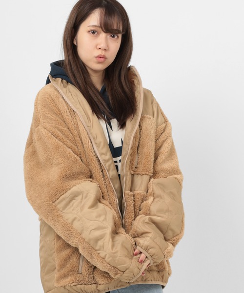 make a ray!(メイク ア レイ!)の「シェルパフリース×キルティング ジップスタンド ジャケット/ジップジャケット(ブルゾン・メンズ・ブラック/ベージュ/アイボリー・XL/M/L)」の22枚目の写真