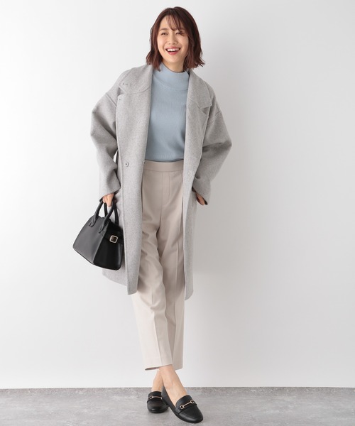 GLOBAL WORK(グローバルワーク)の「2WAYネックリバーコート【MATINEE LINE】/239451(チェスターコート・レディース・ライトグレー/ベージュ・FREE)」の21枚目の写真