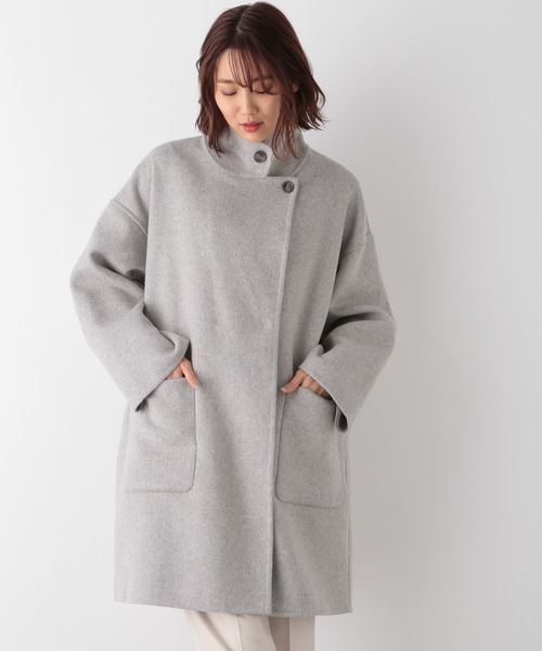 GLOBAL WORK(グローバルワーク)の「2WAYネックリバーコート【MATINEE LINE】/239451(チェスターコート・レディース・ライトグレー/ベージュ・FREE)」の12枚目の写真