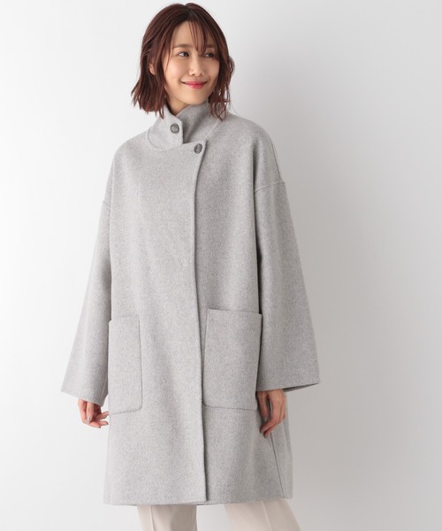 GLOBAL WORK(グローバルワーク)の「2WAYネックリバーコート【MATINEE LINE】/239451(チェスターコート・レディース・ライトグレー/ベージュ・FREE)」の3枚目の写真