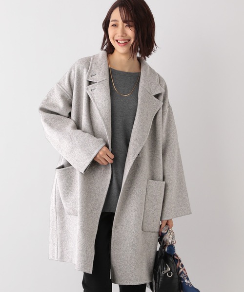 GLOBAL WORK(グローバルワーク)の「2WAYネックリバーコート【MATINEE LINE】/239451(チェスターコート・レディース・ライトグレー/ベージュ・FREE)」の15枚目の写真