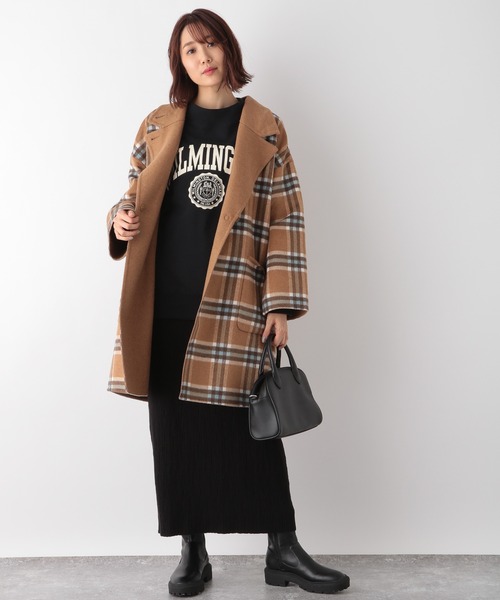 GLOBAL WORK(グローバルワーク)の「2WAYネックリバーコート【MATINEE LINE】/239451(チェスターコート・レディース・ライトグレー/ベージュ・FREE)」の9枚目の写真