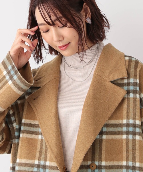 GLOBAL WORK(グローバルワーク)の「2WAYネックリバーコート【MATINEE LINE】/239451(チェスターコート・レディース・ライトグレー/ベージュ・FREE)」の7枚目の写真