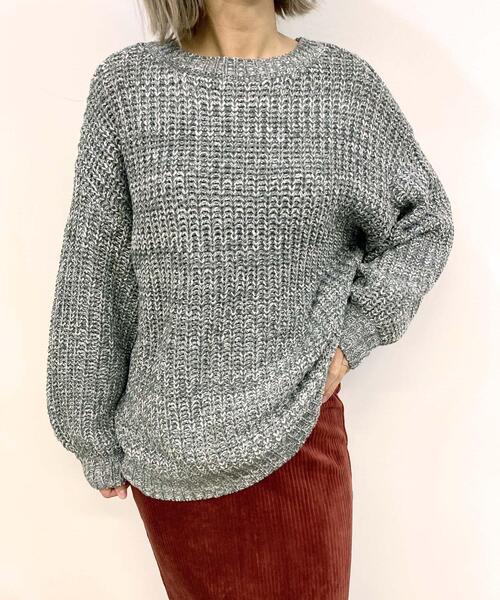 MLI'A(エムリア)の「メランジニット(ニット/セーター・レディース・ブラック/ダークグリーン/グレー/モカ・M)」の8枚目の写真