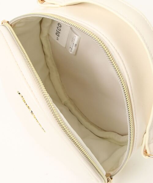 KP DECO（ケーピーデコ）の「リボンチャーム付き合皮サークル2wayショルダー(Free)（ショルダーバッグ・キッズ・ゴールド/オフホワイト/ピンク・FREE）」の8枚目の写真