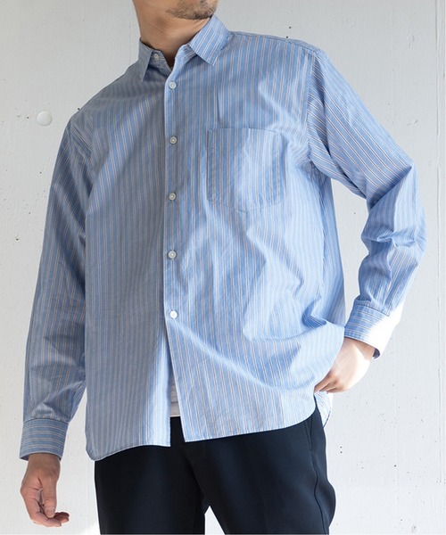 417 EDIFICE(フォーワンセブンエディフィス)の「【ESSENTIAL / エッセンシャル】 レギュラーシャツ(シャツ/ブラウス・メンズ・グレー系その他/ブルー/ブルー系その他/ホワイト/グレー/ベージュ・SMALL/MEDIUM/LARGE)」の6枚目の写真