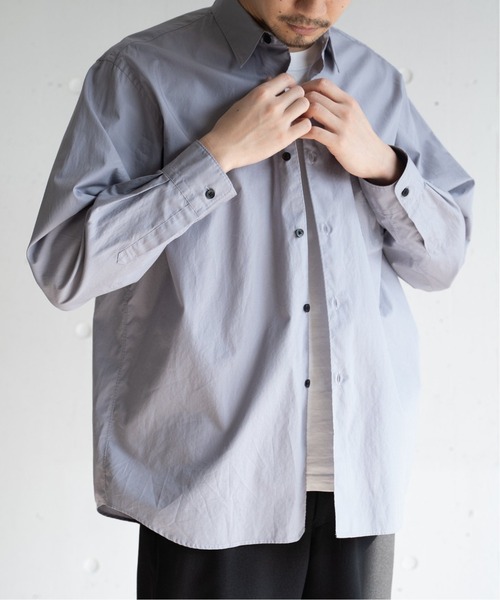 417 EDIFICE(フォーワンセブンエディフィス)の「【ESSENTIAL / エッセンシャル】 レギュラーシャツ(シャツ/ブラウス・メンズ・グレー系その他/ブルー/ブルー系その他/ホワイト/グレー/ベージュ・SMALL/MEDIUM/LARGE)」の3枚目の写真