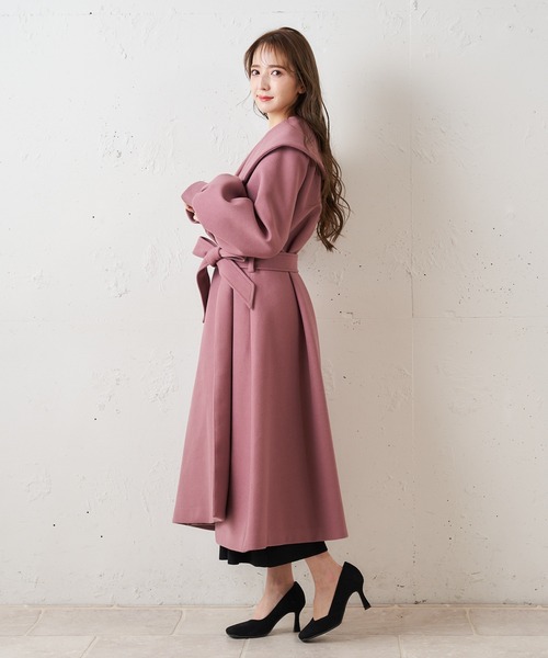 MIIA（ミーア）の「ショールカラーコート（ダウンジャケット/コート・レディース・ブラック/ベージュ/ピンク・FREE）」の16枚目の写真