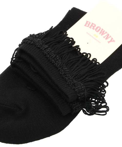 WEGO（ウィゴー）の「WEGO/フリンジソックス（ソックス/靴下・レディース・ホワイト/ブラック・FREE）」の3枚目の写真