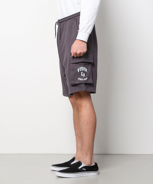 VISION STREET WEAR(ヴィジョンストリートウェア)の「VISION STREET WEAR 発泡ロゴ裏毛カーゴスウェットショーツ(カーゴパンツ・メンズ・チャコールグレー/ネイビー/グリーン/キナリ・LL/M/L)」の5枚目の写真