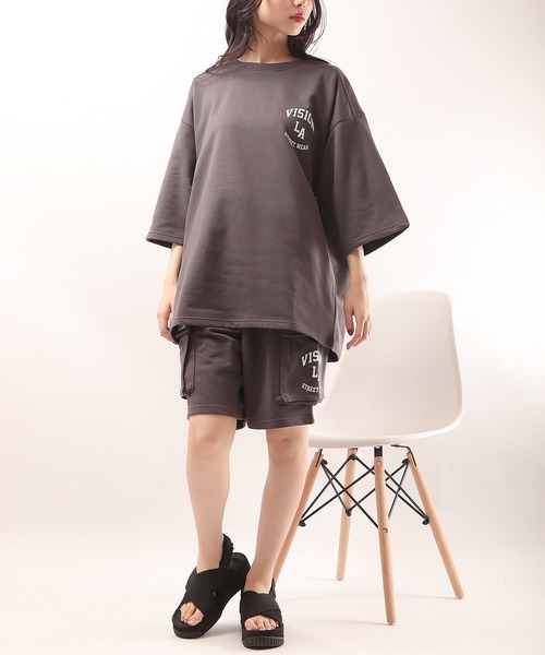 VISION STREET WEAR(ヴィジョンストリートウェア)の「VISION STREET WEAR 発泡ロゴ裏毛カーゴスウェットショーツ(カーゴパンツ・メンズ・チャコールグレー/ネイビー/グリーン/キナリ・LL/M/L)」の13枚目の写真