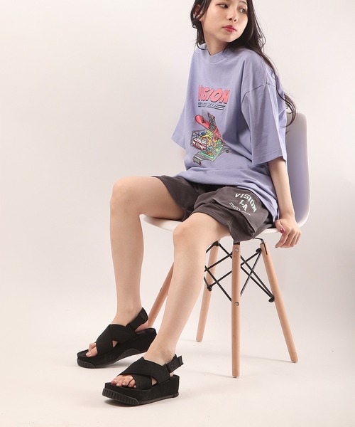 VISION STREET WEAR(ヴィジョンストリートウェア)の「VISION STREET WEAR 発泡ロゴ裏毛カーゴスウェットショーツ(カーゴパンツ・メンズ・チャコールグレー/ネイビー/グリーン/キナリ・LL/M/L)」の10枚目の写真