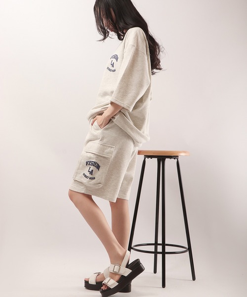 VISION STREET WEAR(ヴィジョンストリートウェア)の「VISION STREET WEAR 発泡ロゴ裏毛カーゴスウェットショーツ(カーゴパンツ・メンズ・チャコールグレー/ネイビー/グリーン/キナリ・LL/M/L)」の21枚目の写真