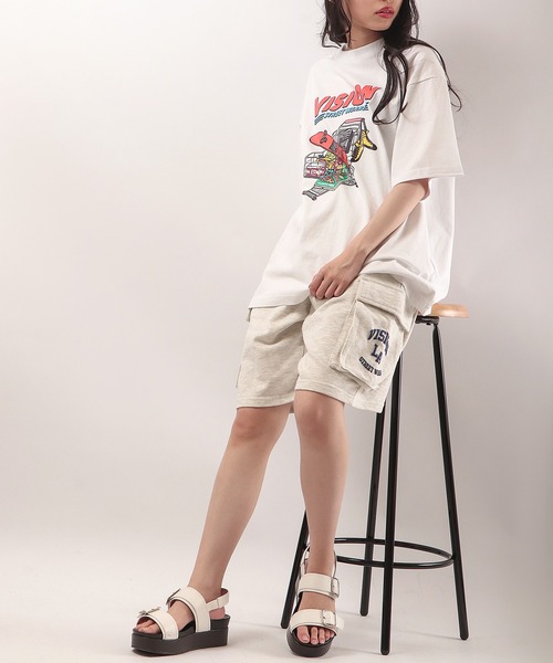 VISION STREET WEAR(ヴィジョンストリートウェア)の「VISION STREET WEAR 発泡ロゴ裏毛カーゴスウェットショーツ(カーゴパンツ・メンズ・チャコールグレー/ネイビー/グリーン/キナリ・LL/M/L)」の18枚目の写真