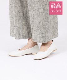 PICHE ABAHOUSE | 【最高パンプス/1cmヒール】美脚×快適スクエアトゥフラットパンプス(パンプス)
