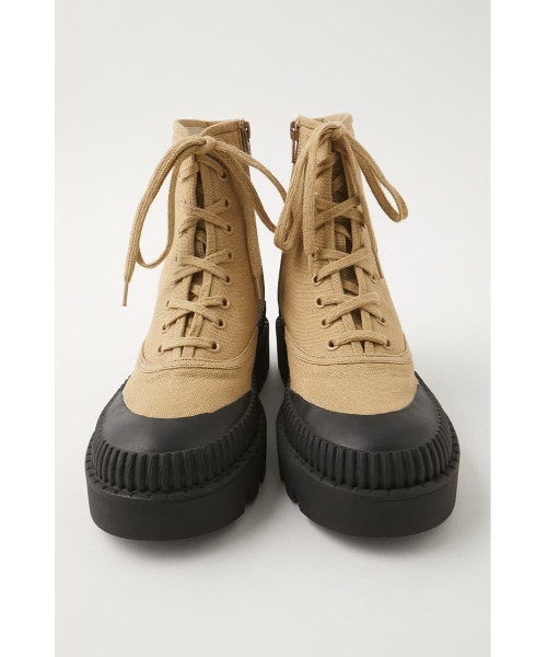 MOUSSY（マウジー）の「RUGGED SOLE CANVAS DECK　HI（スニーカー・レディース・ブラック/ベージュ・SMALL/MEDIUM/LARGE）」の8枚目の写真