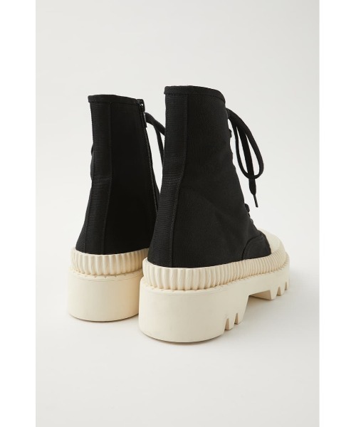 MOUSSY（マウジー）の「RUGGED SOLE CANVAS DECK　HI（スニーカー・レディース・ブラック/ベージュ・SMALL/MEDIUM/LARGE）」の14枚目の写真