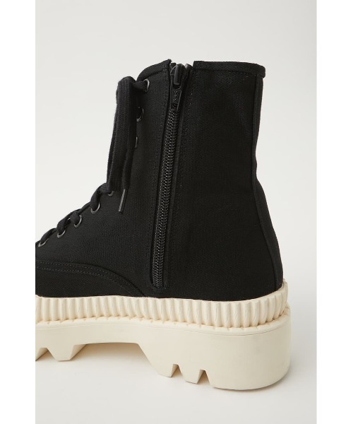 MOUSSY（マウジー）の「RUGGED SOLE CANVAS DECK　HI（スニーカー・レディース・ブラック/ベージュ・SMALL/MEDIUM/LARGE）」の3枚目の写真