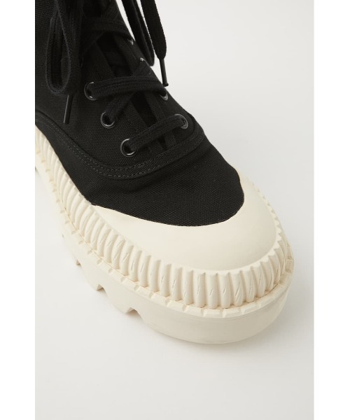MOUSSY（マウジー）の「RUGGED SOLE CANVAS DECK　HI（スニーカー・レディース・ブラック/ベージュ・SMALL/MEDIUM/LARGE）」の16枚目の写真