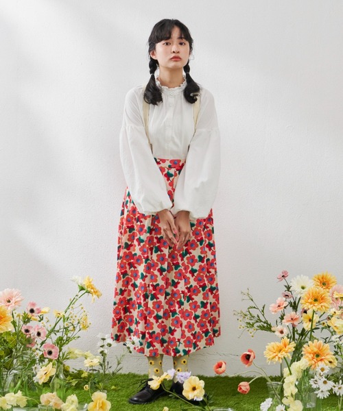 MERLOT（メルロー）の「フラワータックスカート（スカート・レディース・ナチュラル/ブラック・FREE）」の21枚目の写真