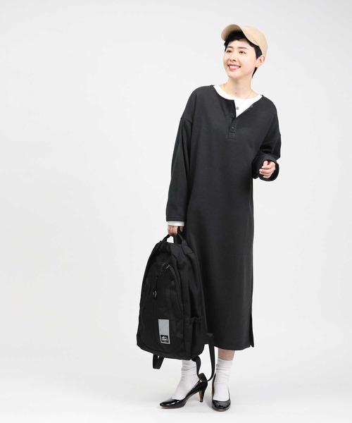 HONEYSUCKLE ROSE（ハニーサックルローズ）の「【HONEYSUCKLE ROSE】ヘンリーネックワンピース（ワンピース・レディース・オリーブ/ベージュ/ダークグレー・M/L）」の6枚目の写真