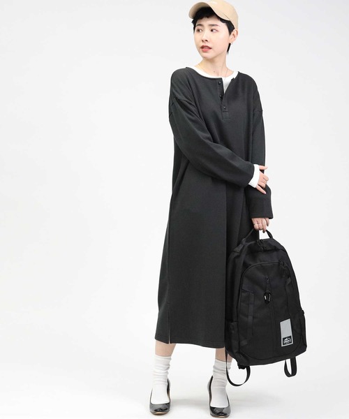 HONEYSUCKLE ROSE（ハニーサックルローズ）の「【HONEYSUCKLE ROSE】ヘンリーネックワンピース（ワンピース・レディース・オリーブ/ベージュ/ダークグレー・M/L）」の8枚目の写真