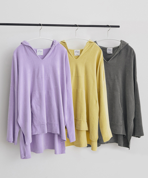 SALON adam et rope'(サロン アダム エ ロペ)の「【極上の肌ざわり】メキシカンパーカー -CreamyCotton /クリーミーコットン-(パーカー・レディース・パープル/グレー/イエロー・FREE)」の6枚目の写真