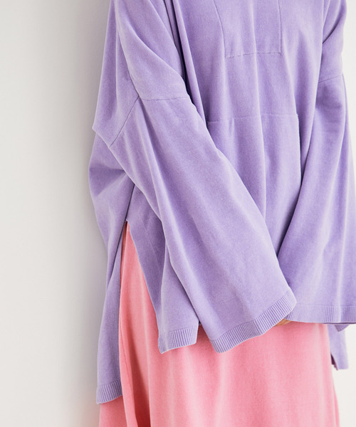 SALON adam et rope'(サロン アダム エ ロペ)の「【極上の肌ざわり】メキシカンパーカー -CreamyCotton /クリーミーコットン-(パーカー・レディース・パープル/グレー/イエロー・FREE)」の8枚目の写真