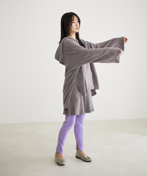 SALON adam et rope'(サロン アダム エ ロペ)の「【極上の肌ざわり】メキシカンパーカー -CreamyCotton /クリーミーコットン-(パーカー・レディース・パープル/グレー/イエロー・FREE)」の9枚目の写真