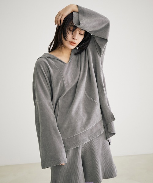 SALON adam et rope'(サロン アダム エ ロペ)の「【極上の肌ざわり】メキシカンパーカー -CreamyCotton /クリーミーコットン-(パーカー・レディース・パープル/グレー/イエロー・FREE)」の1枚目の写真