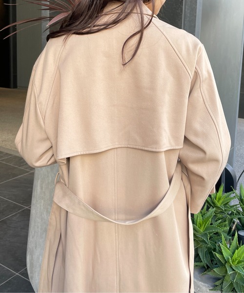 Meli rich(メリーリッチ)の「王道スタイルに。ステンカラーロングトレンチコート(トレンチコート・レディース・ベージュ/ネイビー/カーキ/ピンクベージュ・FREE)」の17枚目の写真