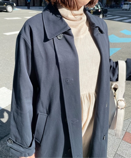 Meli rich(メリーリッチ)の「王道スタイルに。ステンカラーロングトレンチコート(トレンチコート・レディース・ベージュ/ネイビー/カーキ/ピンクベージュ・FREE)」の22枚目の写真