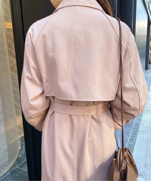Meli rich(メリーリッチ)の「王道スタイルに。ステンカラーロングトレンチコート(トレンチコート・レディース・ベージュ/ネイビー/カーキ/ピンクベージュ・FREE)」の9枚目の写真