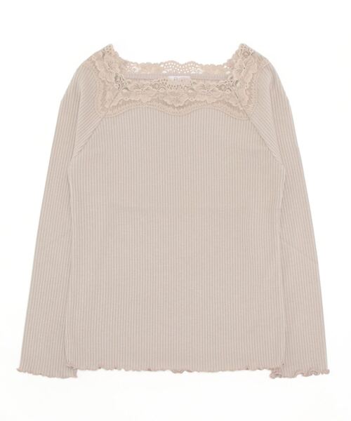 flower（フラワー）の「ゴージャスレーストップ2（Tシャツ/カットソー・レディース・グレー/ピンク/アイボリー/ベージュ・FREE）」の7枚目の写真