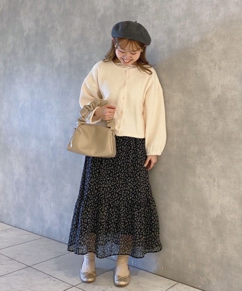 flower（フラワー）の「ゴージャスレーストップ2（Tシャツ/カットソー・レディース・グレー/ピンク/アイボリー/ベージュ・FREE）」の15枚目の写真