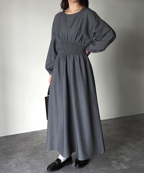 Riberry（リベリー）の「ウエストシャーリングワンピース（ワンピース・レディース・チャコールグレー/ブルー・MEDIUM）」の18枚目の写真