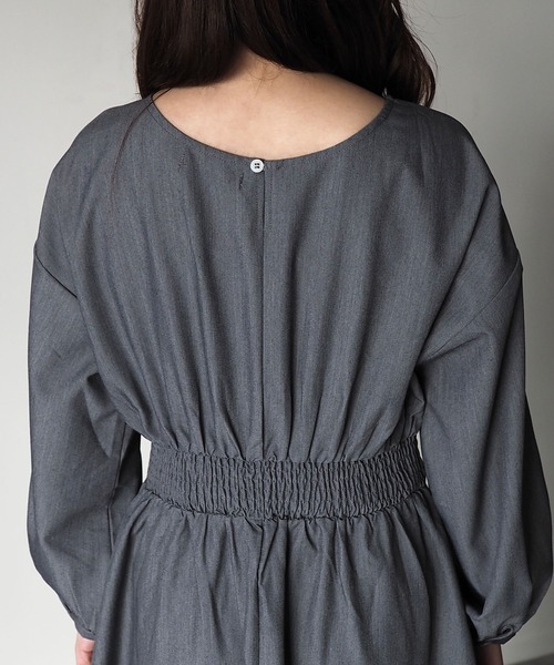 Riberry（リベリー）の「ウエストシャーリングワンピース（ワンピース・レディース・チャコールグレー/ブルー・MEDIUM）」の11枚目の写真