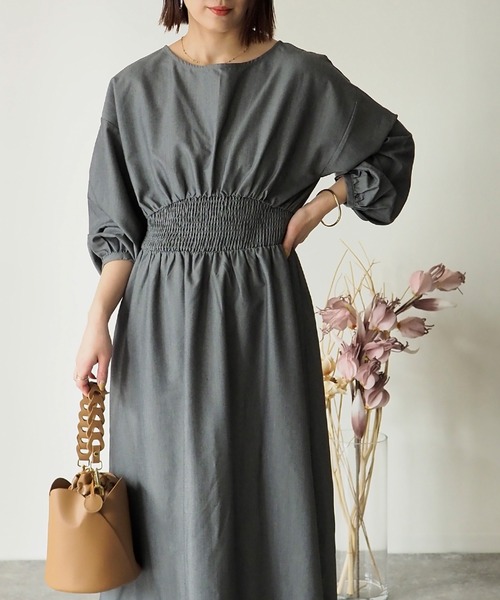 Riberry（リベリー）の「ウエストシャーリングワンピース（ワンピース・レディース・チャコールグレー/ブルー・MEDIUM）」の8枚目の写真