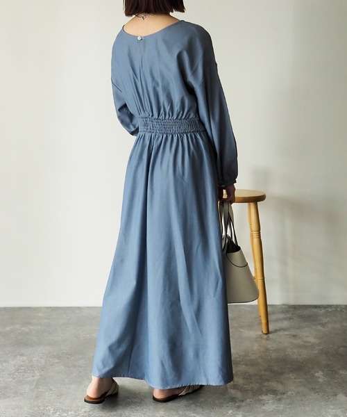 Riberry（リベリー）の「ウエストシャーリングワンピース（ワンピース・レディース・チャコールグレー/ブルー・MEDIUM）」の7枚目の写真