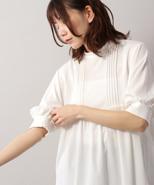 SOUP(スープ)の「◆切り替えギャザーチュニック(シャツ/ブラウス・レディース・ライトブルー/オフホワイト・13/09)」の20枚目の写真